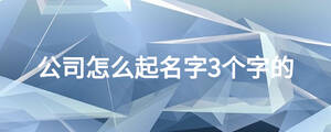 公司怎么起名字3個字的