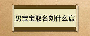 男寶寶取名劉什么宸
