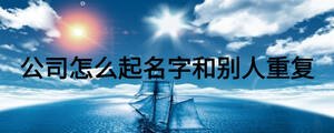 公司怎么起名字和別人重復