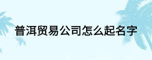 普洱貿易公司怎么起名字