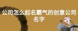 公司怎么起名霸氣的創意公司名字