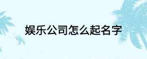 娛樂公司怎么起名字