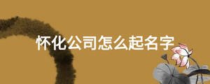 懷化公司怎么起名字