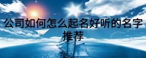 公司如何怎么起名好聽的名字推薦