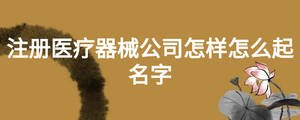 注冊醫(yī)療器械公司怎樣怎么起名字