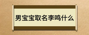 男寶寶取名李鳴什么