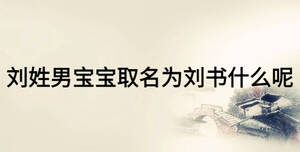 劉姓男寶寶取名為劉書什么呢