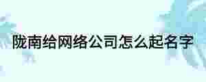 隴南給網(wǎng)絡(luò)公司怎么起名字