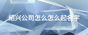 紹興公司怎么怎么起名字