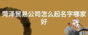 菏澤貿易公司怎么起名字哪家好
