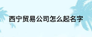西寧貿易公司怎么起名字
