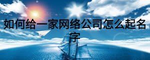 如何給一家網絡公司怎么起名字