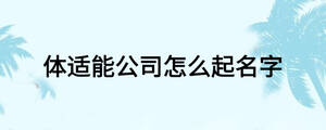 體適能公司怎么起名字
