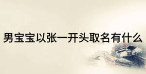 男寶寶以張一開頭取名有什么