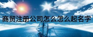 商貿注冊公司怎么怎么起名字