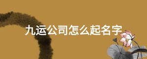 九運(yùn)公司怎么起名字