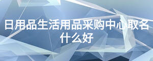日用品生活用品采購中心取名什么好