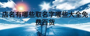 店名有哪些取名字哪些大全免費(fèi)百貨