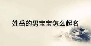 姓岳的男寶寶怎么起名