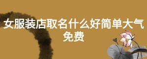 女服裝店取名什么好簡單大氣免費