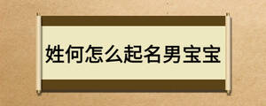 姓何怎么起名男寶寶
