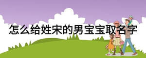 怎么給姓宋的男寶寶取名字