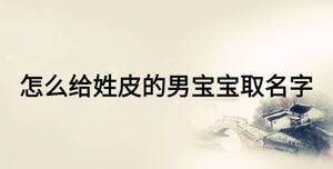 怎么給姓皮的男寶寶取名字