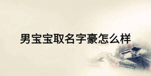 男寶寶取名字豪怎么樣