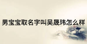 男寶寶取名字叫吳晟瑋怎么樣