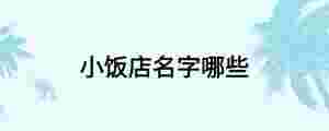 小飯店名字哪些
