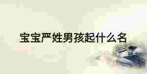 寶寶嚴姓男孩起什么名