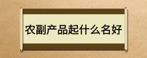 農副產品起什么名好