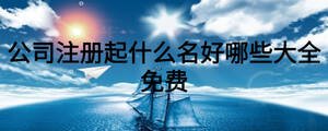 公司注冊起什么名好哪些大全免費