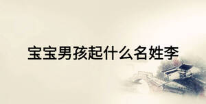寶寶男孩起什么名姓李