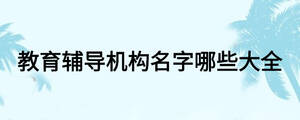 教育輔導(dǎo)機(jī)構(gòu)名字哪些大全