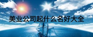 美業公司起什么名好大全