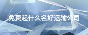 免費(fèi)起什么名好運(yùn)輸公司