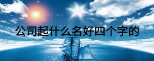 公司起什么名好四個字的