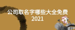 公司取名字哪些大全免費2021