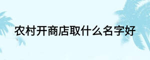 農村開商店取什么名字好