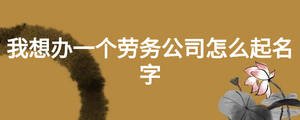 我想辦一個勞務公司怎么起名字