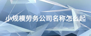小規模勞務公司名稱怎么起