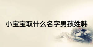 小寶寶取什么名字男孩姓韓