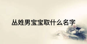 叢姓男寶寶取什么名字