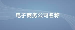 電子商務公司名稱
