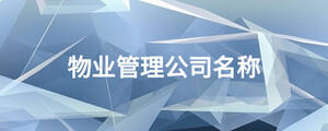 物業(yè)管理公司名稱