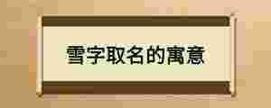 雪字取名的寓意