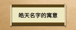 皓天名字的寓意