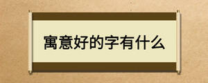 寓意好的字有什么