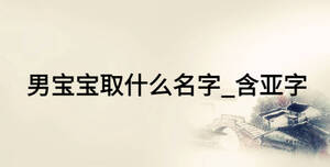 男寶寶取什么名字_含亞字